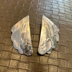 Silver colored pierced earrings